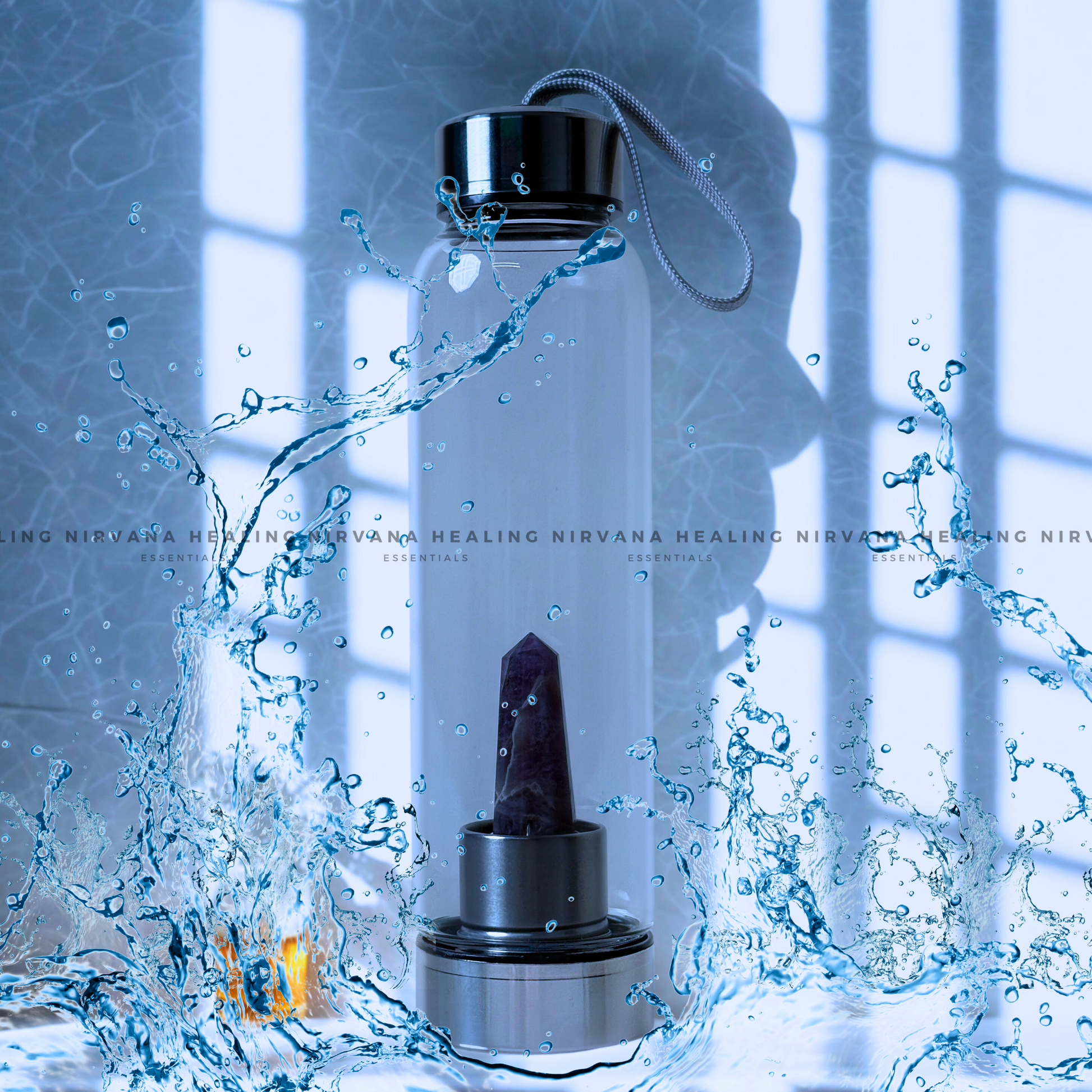 AMETHYST INFUSED CRYSTAL ELIXIR BOTTLE (Meditation, Stress, Intuition and Manifestation) image 0