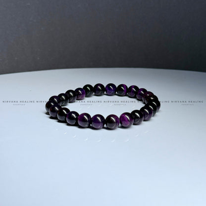AMETHYST ROUND BEADED BRACELET (Meditation, Stress Reduction, Intuition and Manifestation) image 2