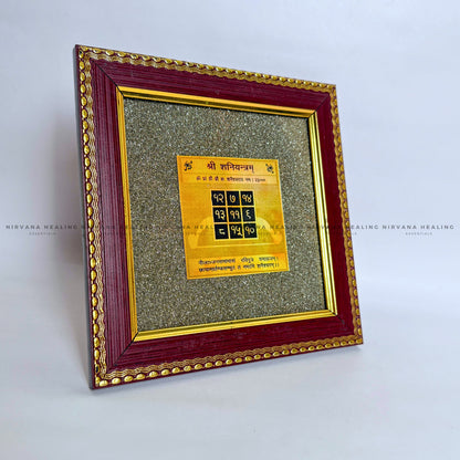 SHANI YANTRA ON RAW PYRITE FRAME (Protection, Stability & Karmic Balance) image 2