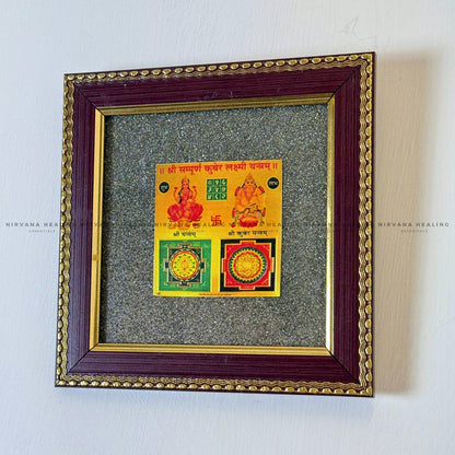 LAKSHMI KUBER YANTRA ON RAW PYRITE FRAME – (Ultimate Symbol of Wealth & Abundance) image 2