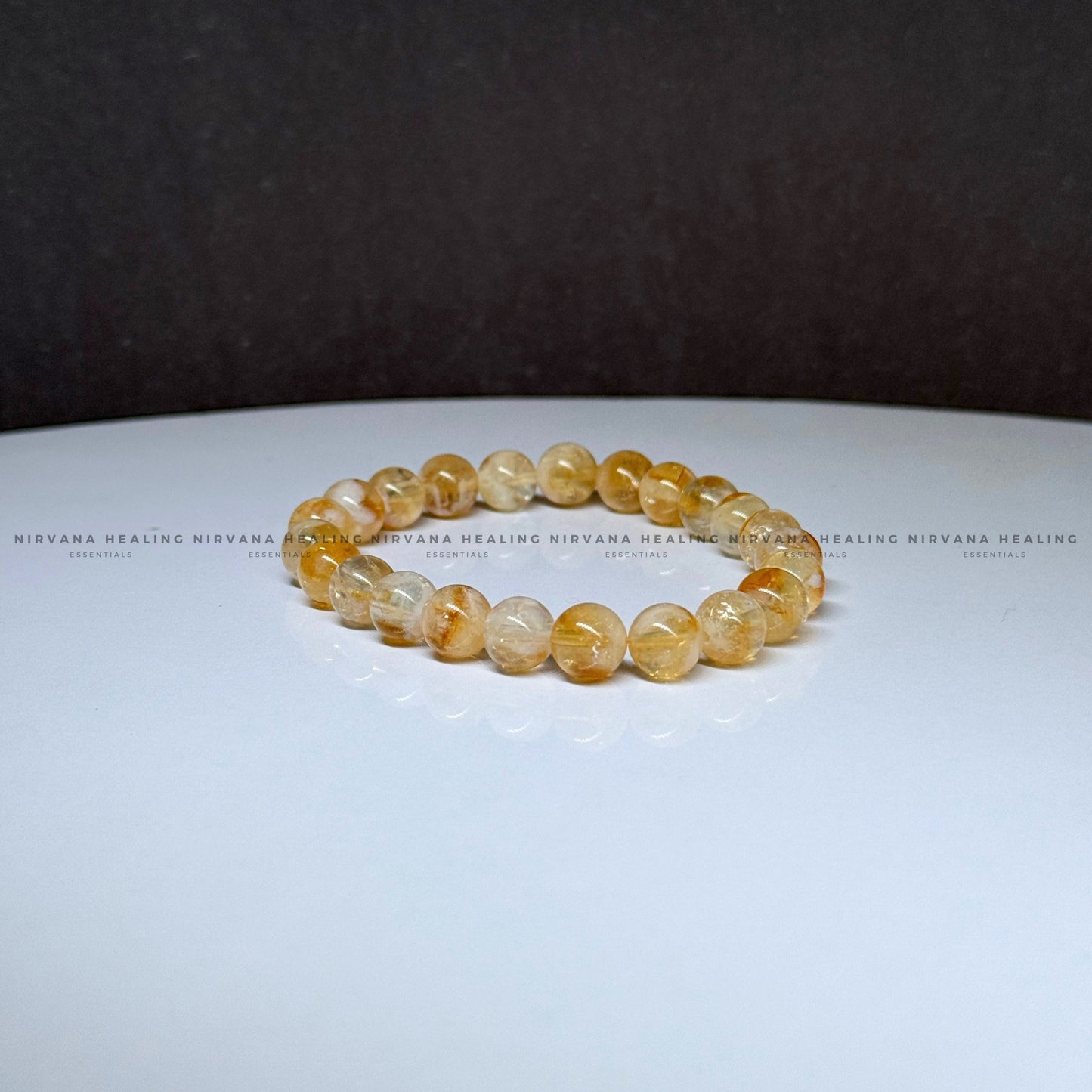 NATURAL CITRINE ROUND BEADED BRACELET (Abundance, Creativity, Success And Confidence)  image 3