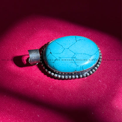 TURQUOISE CRYSTAL PENDANT (Divine Protection, Psycho Gifts, Healing, Wisdom And Truth) image 1