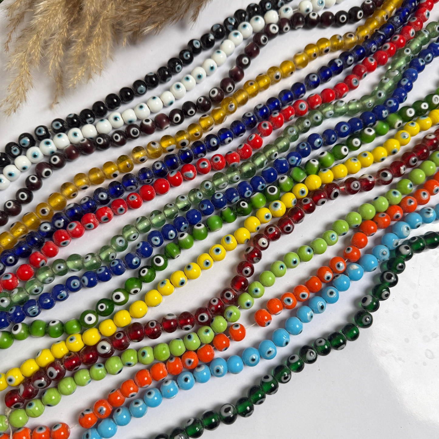 Customize Your Evil Eye Round Beaded Crystal Bracelet – 8mm image 3