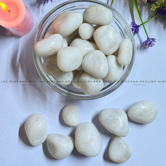WHITE AGATE TUMBLE STONES (Calmness, Protection, Balance And Grace) image 0