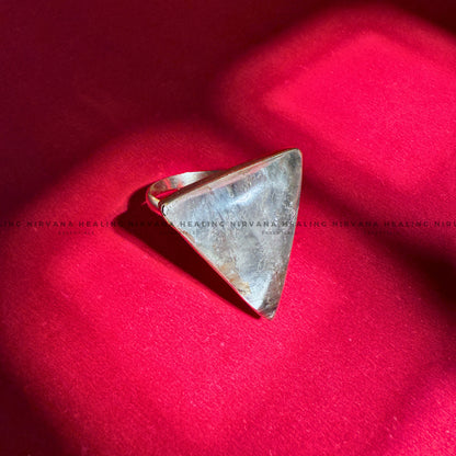 CLEAR QUARTZ TRIANGULAR RING (Mental Clarity, Master Healer And Energy Amplifier)  image 4