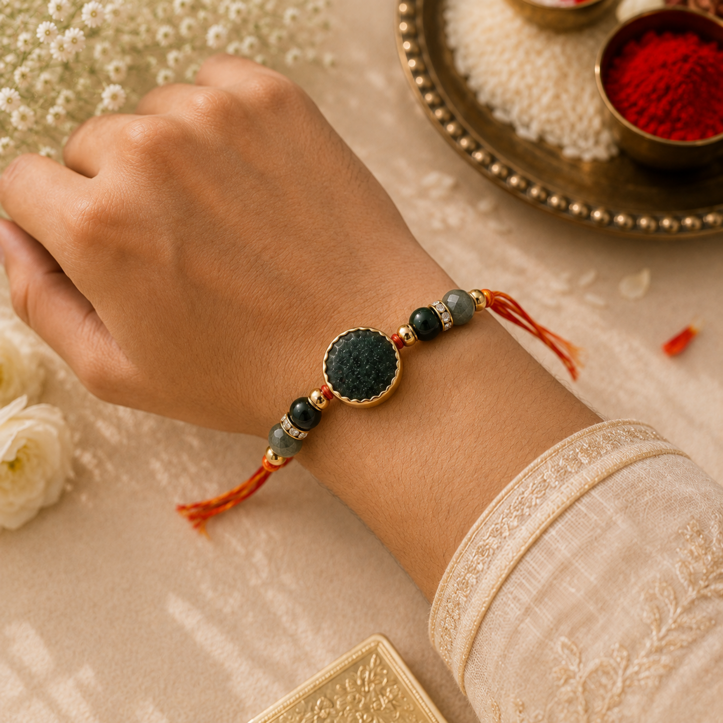 Green Aventurine Rakhi