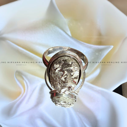 PYRITE RAW OVAL RING (Money Magnet, Prosperity, Fame, Abundance).  image 0