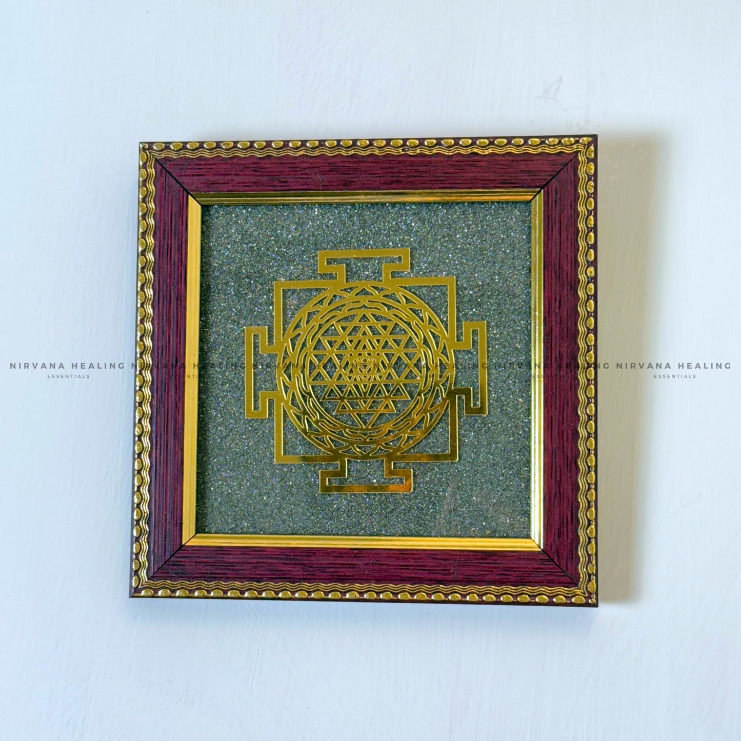 SHREE YANTRA ON RAW PYRITE FRAME (Wealth, Power & Manifestation) image 3