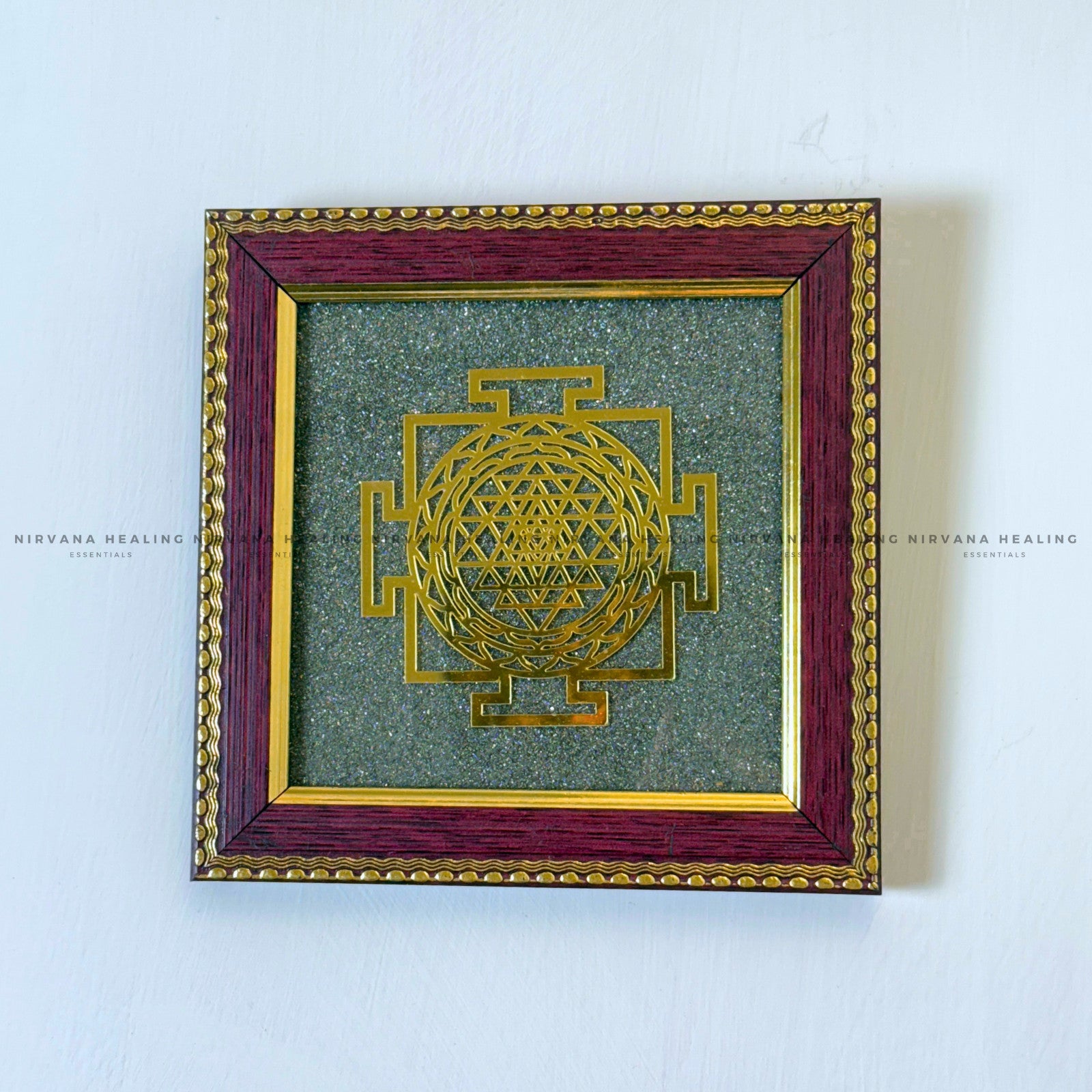 SHREE YANTRA ON RAW PYRITE FRAME (Wealth, Power & Manifestation) image 3