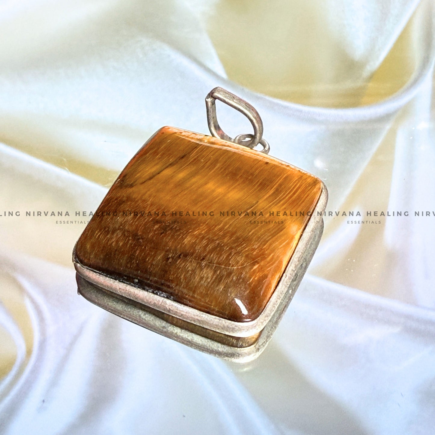TIGER EYE SQUARE PENDANT (Bold, Courage, Willpower And Strength). image 0