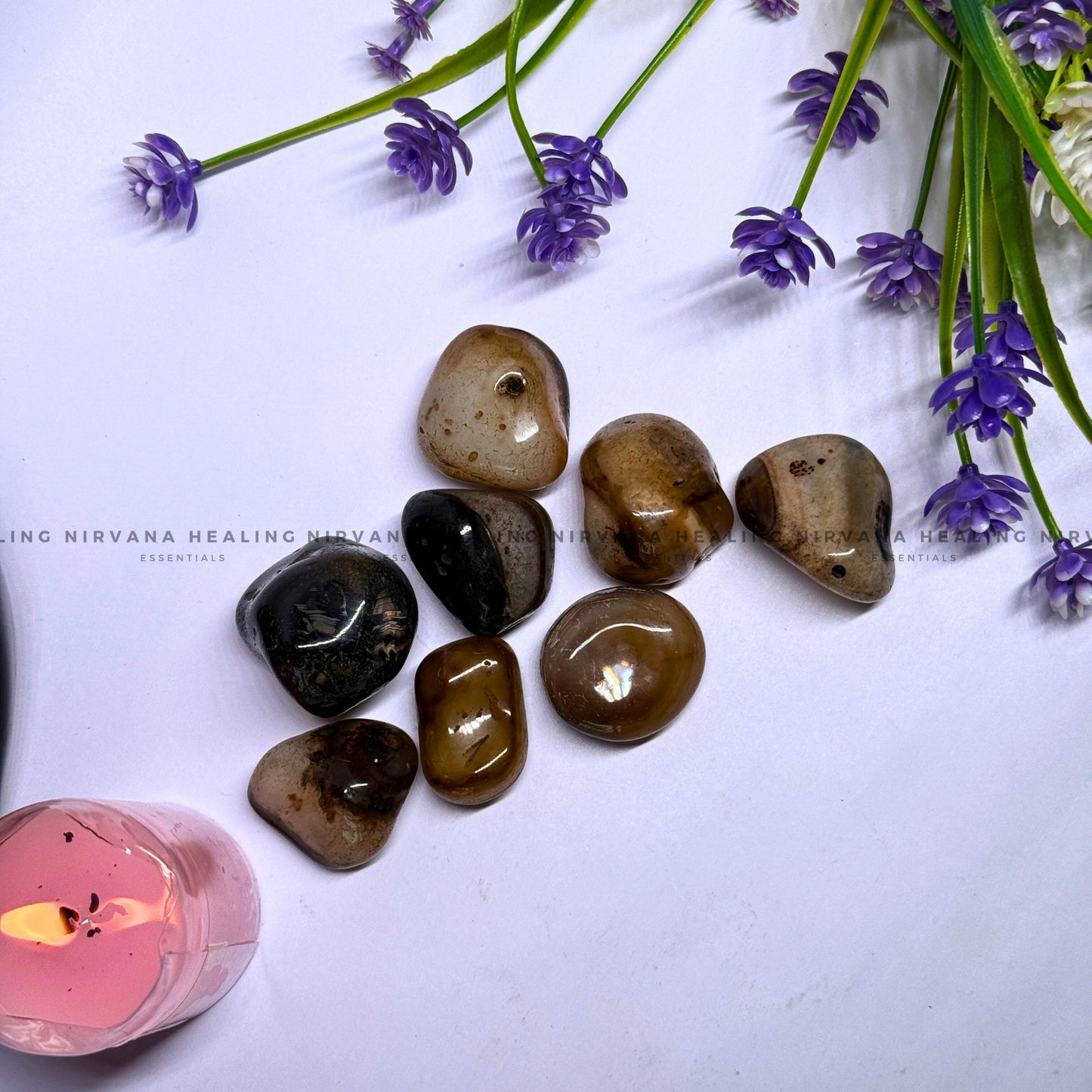 BROWN HAKIK SULEMANI TUMBLE STONES (Evil Eye Protection, Grounding And Energy Shielding). image 2