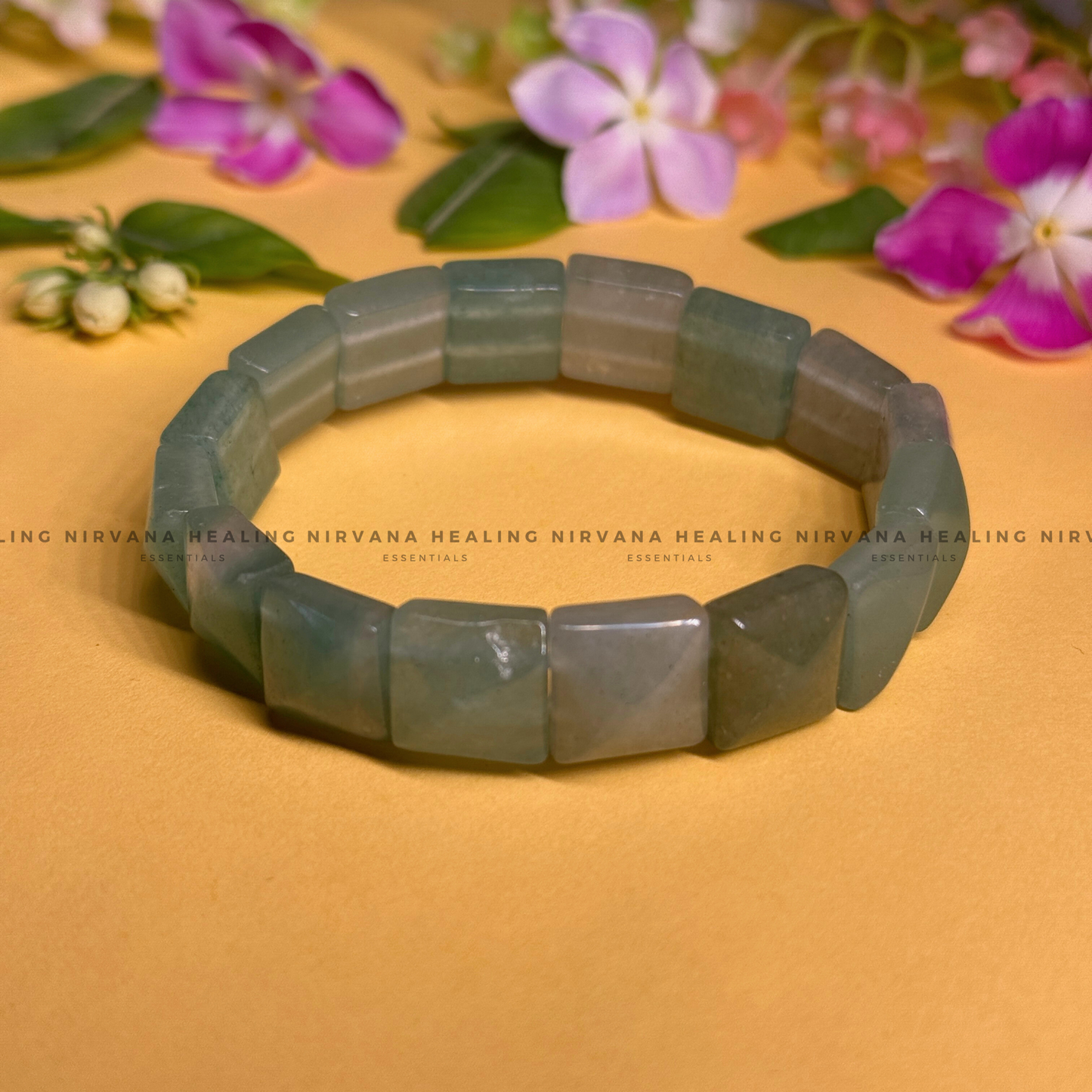 GREEN AVENTURINE PYRAMID BRACELET (Luck, Money, Abundance, Career And Growth). image 0