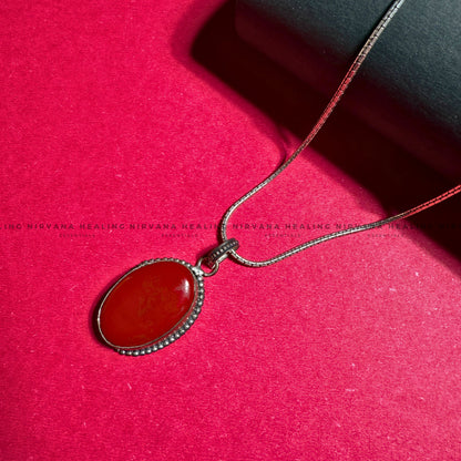 RED CORAL JADE PENDANT (Courage, Strength And Vitality) image 1