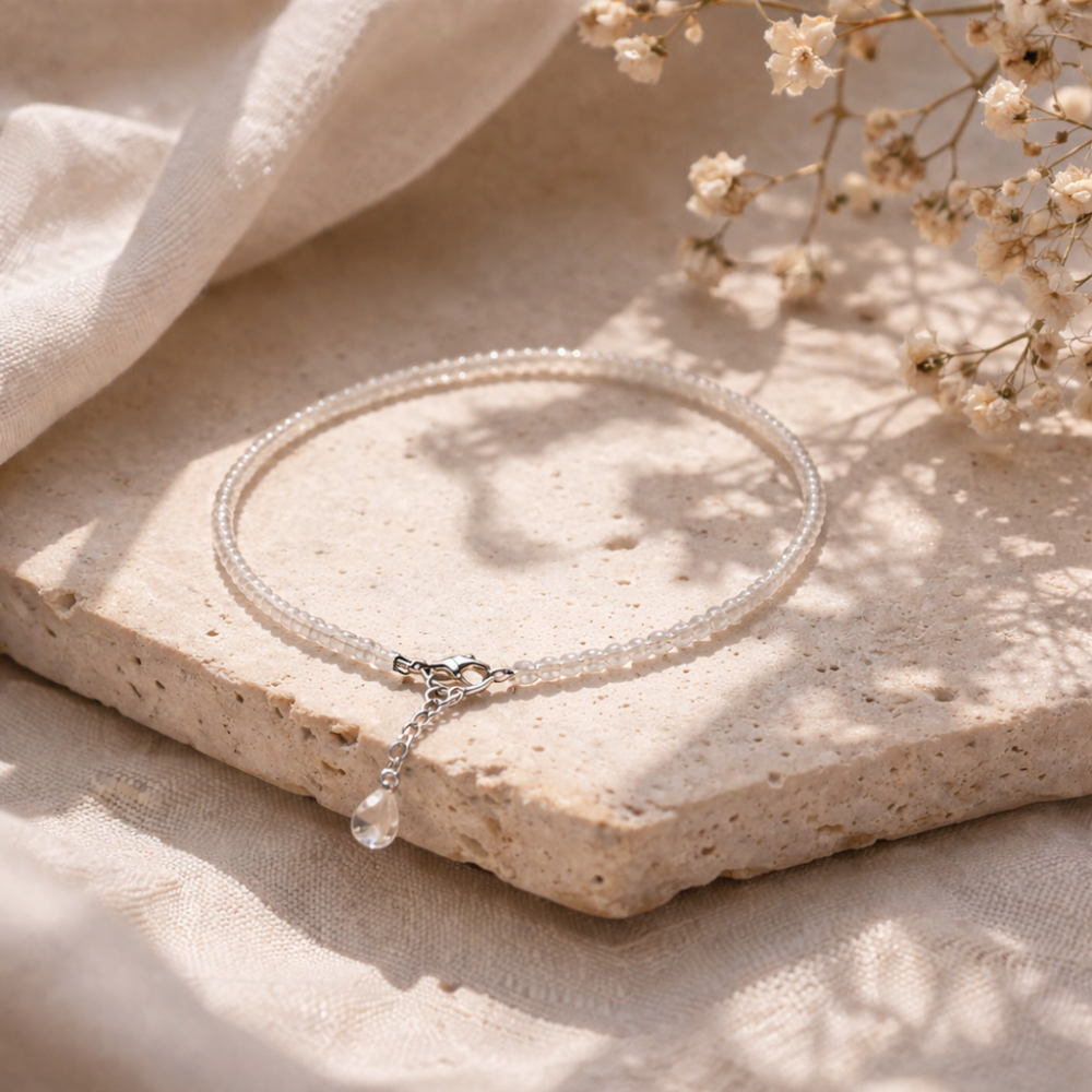 CLEAR QUARTZ ANKLET - Clarity, Amplification, Balanced Energy image 4