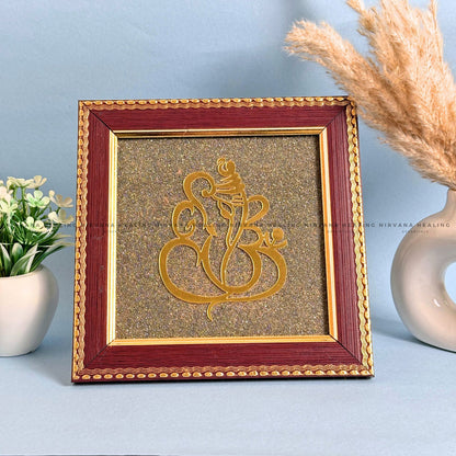 GANESH JI ON RAW PYRITE FRAME (Blessings of Prosperity, Protection & New Beginnings) image 2