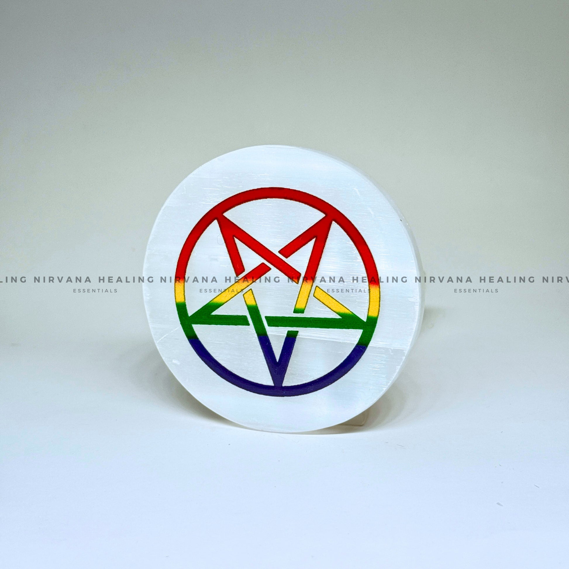 SELENITE STAR SYMBOL COLOUR CHARGING PLATE (Aura Cleansing ,Charging, Cleansing And Purification). image 1