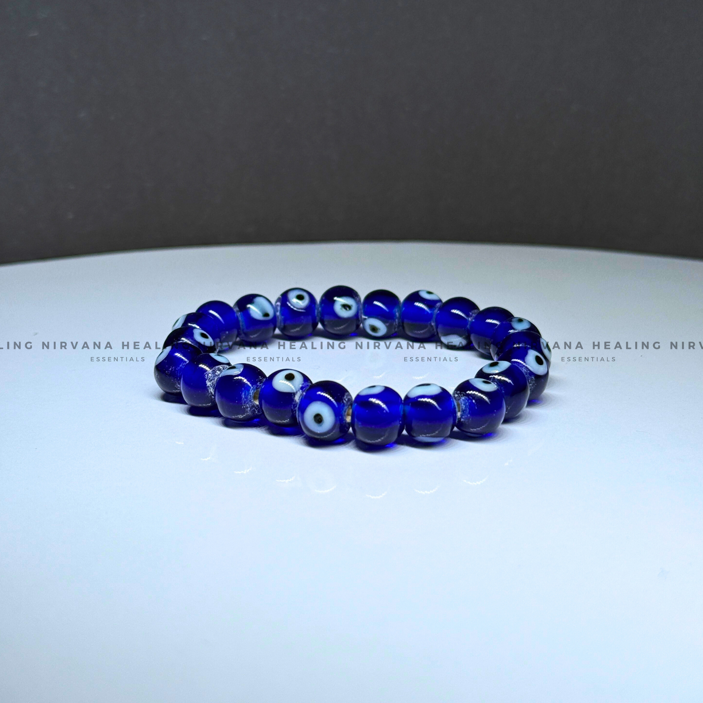 EVIL EYE ROUND BEADED BRACELET (Calm, Protection, Spiritual Balance) image 1