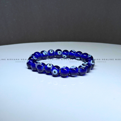 EVIL EYE ROUND BEADED BRACELET (Calm, Protection, Spiritual Balance) image 1