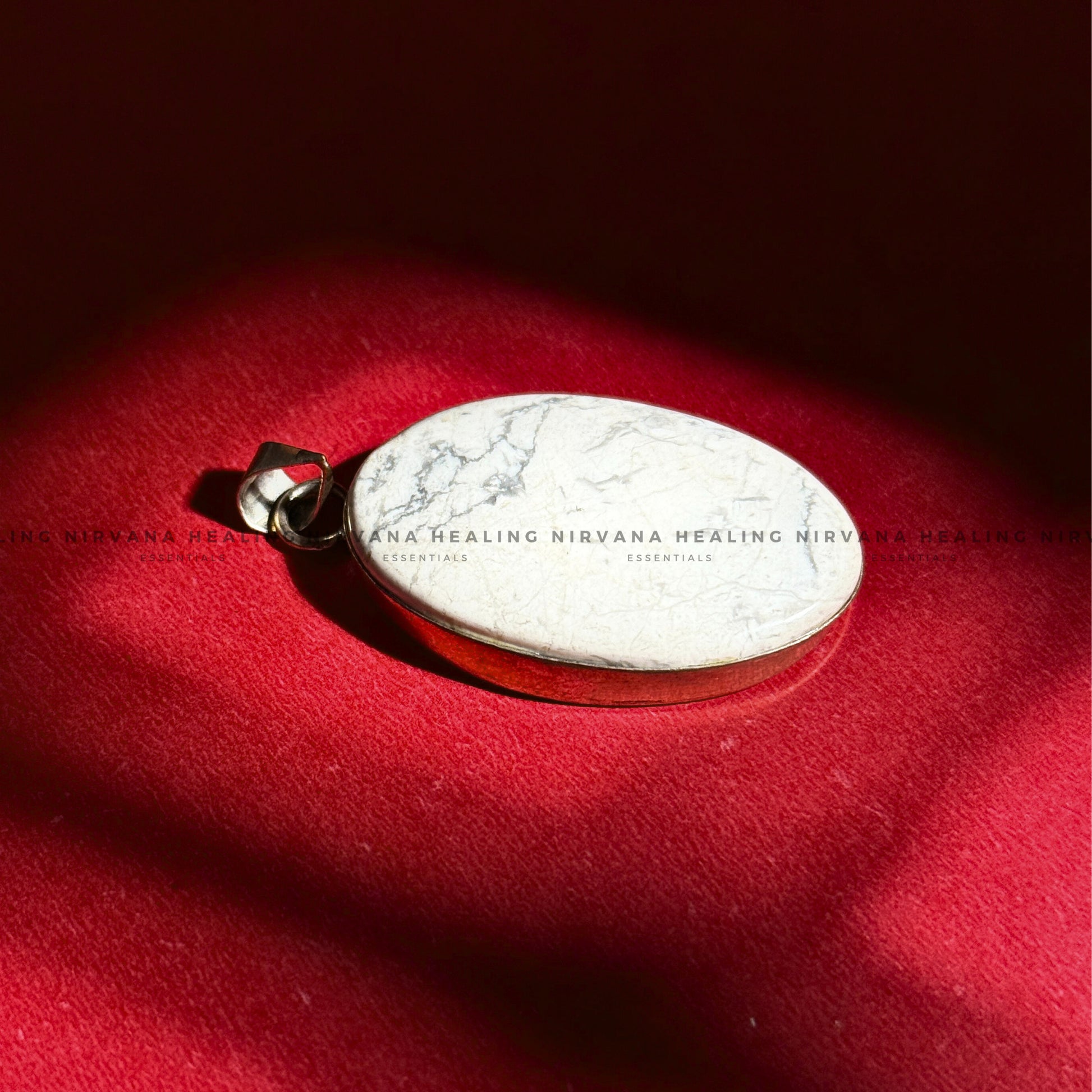 HOWLITE OVAL PENDANT (Peace, Sleep, Patience And Spiritual Awakening) image 1