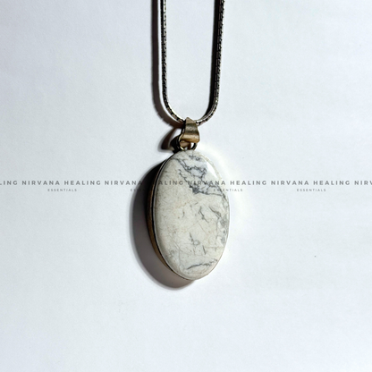 HOWLITE OVAL PENDANT (Peace, Sleep, Patience And Spiritual Awakening) image 2