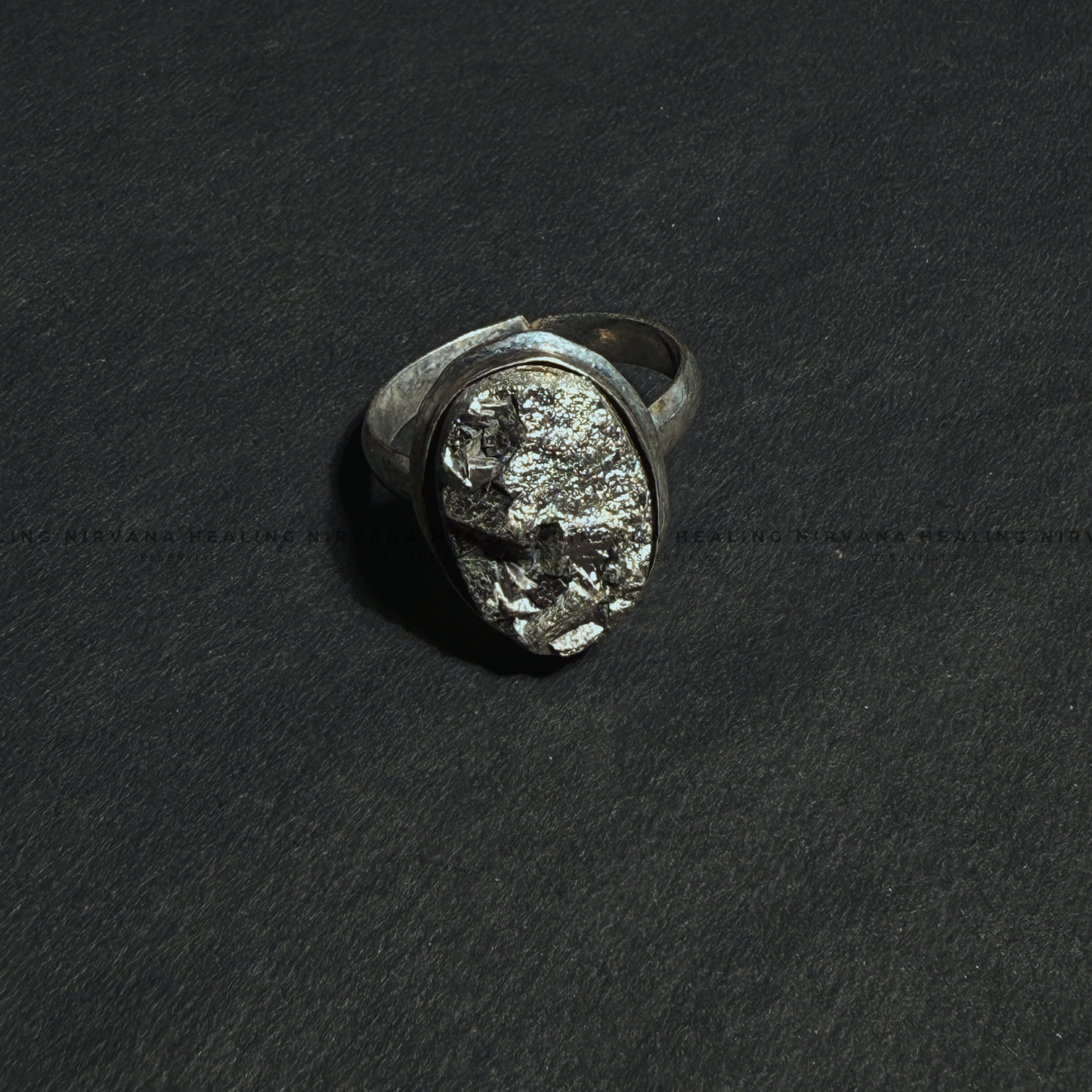 PYRITE RAW OVAL RING (Money Magnet, Prosperity, Fame, Abundance).  image 2