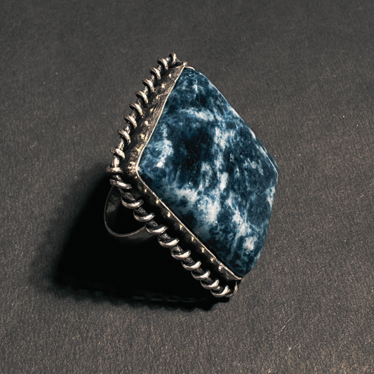 SODALITE SQUARE RING (Sodalite Creativity, Expression, Logic And Communication) image 1