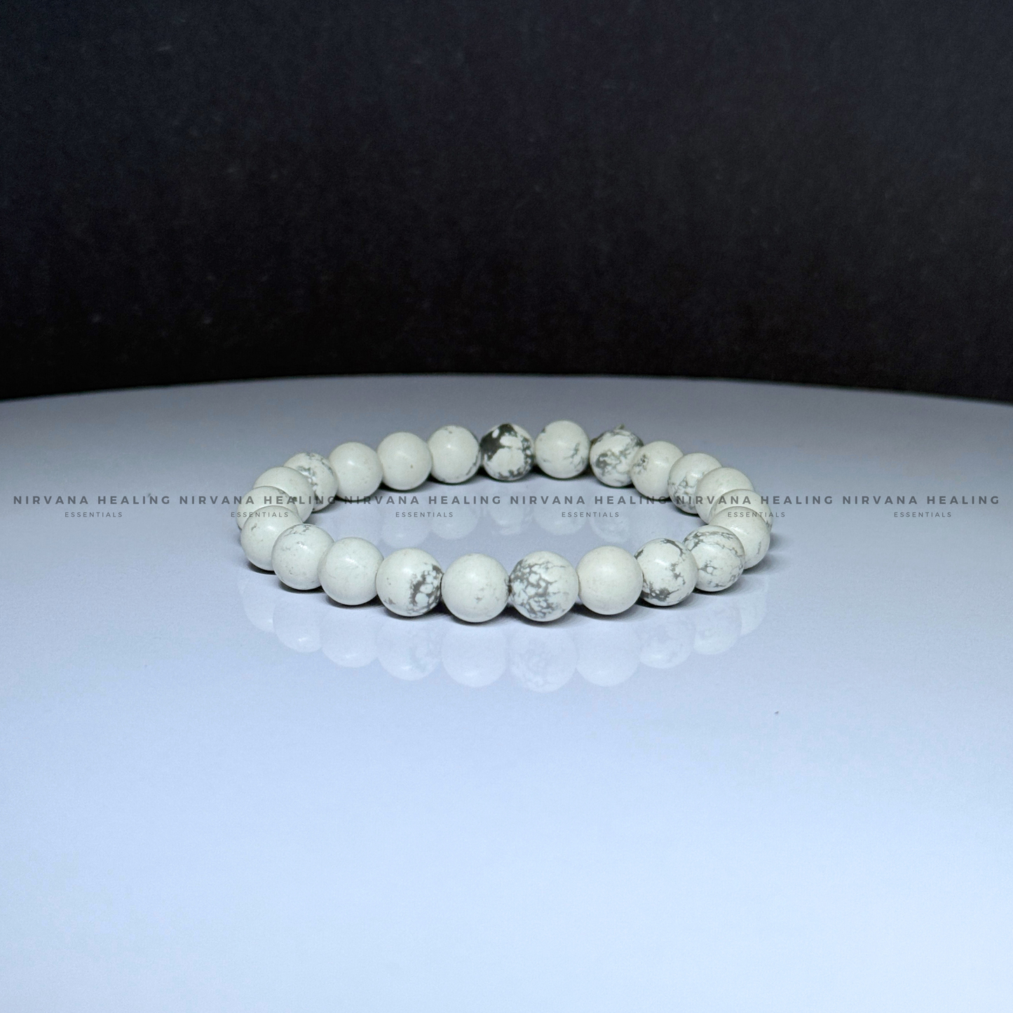 HOWLITE ROUND BEADED BRACELET (Peace, Sleep, Patience And Spiritual Awakening) image 2