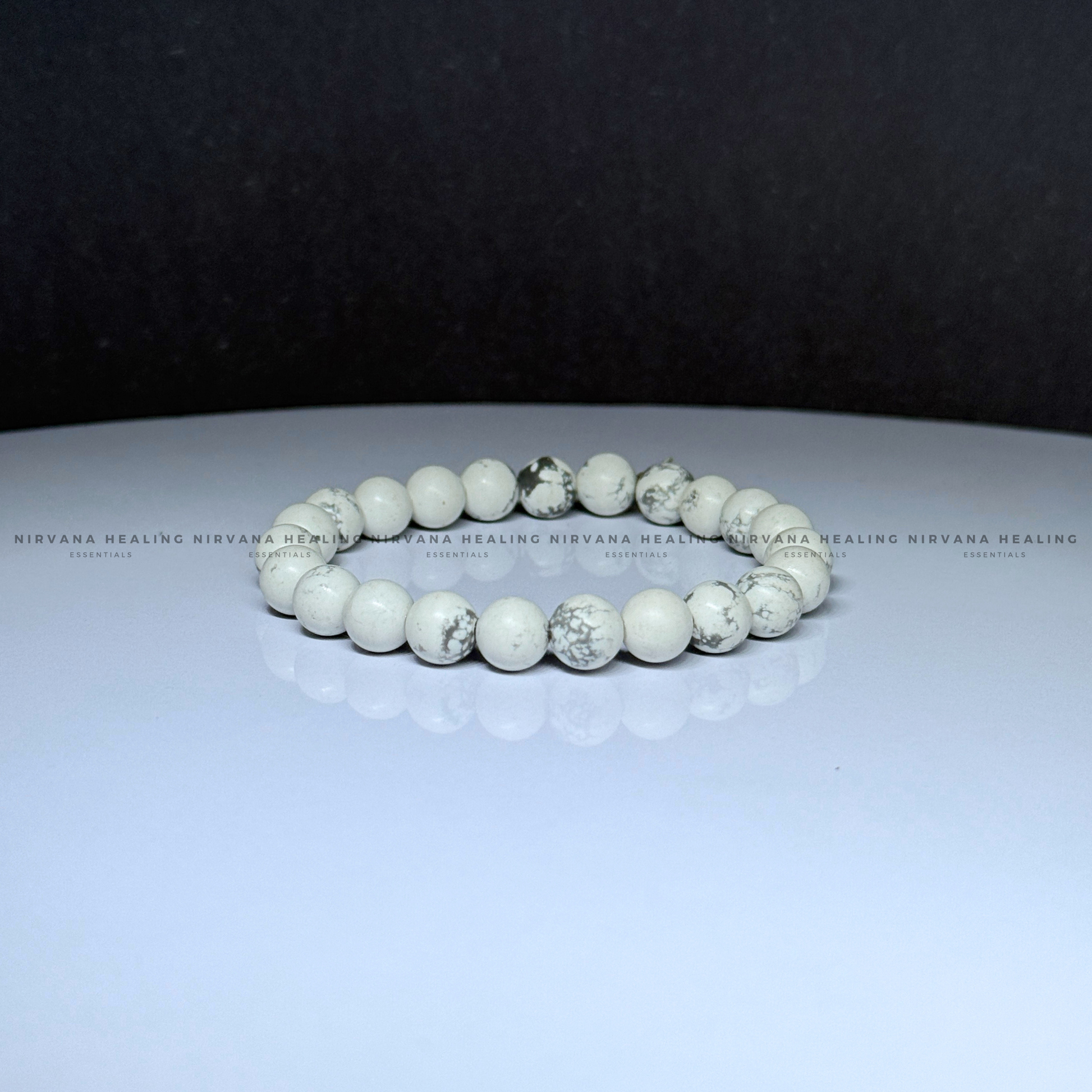 HOWLITE ROUND BEADED BRACELET (Peace, Sleep, Patience And Spiritual Awakening) image 2