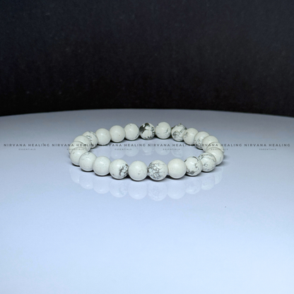 HOWLITE ROUND BEADED BRACELET (Peace, Sleep, Patience And Spiritual Awakening) image 2