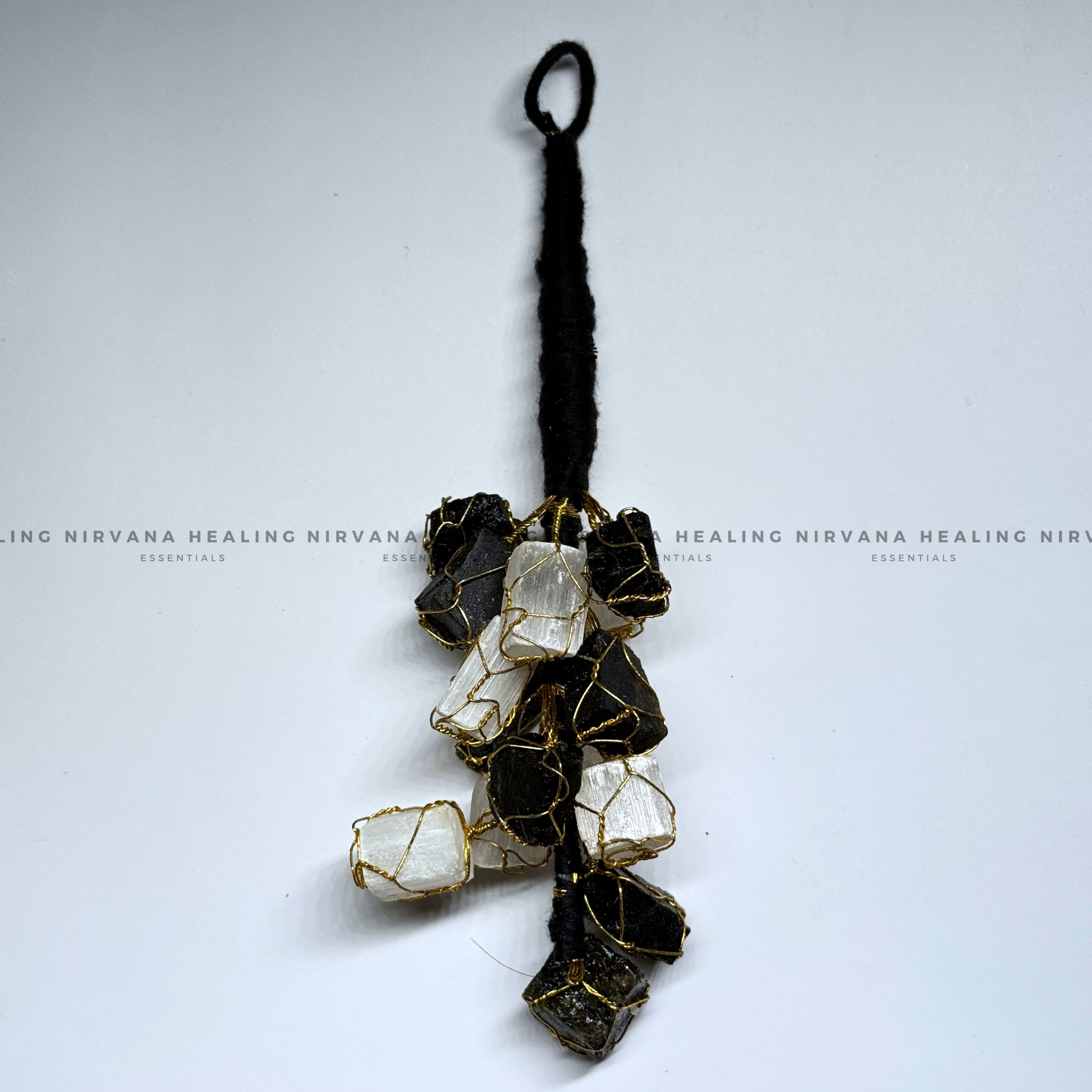 BLACK TOURMALINE AND SELENITE (DOOR HANGING) (Protection, Grounding, Shielding And Growth) image 6