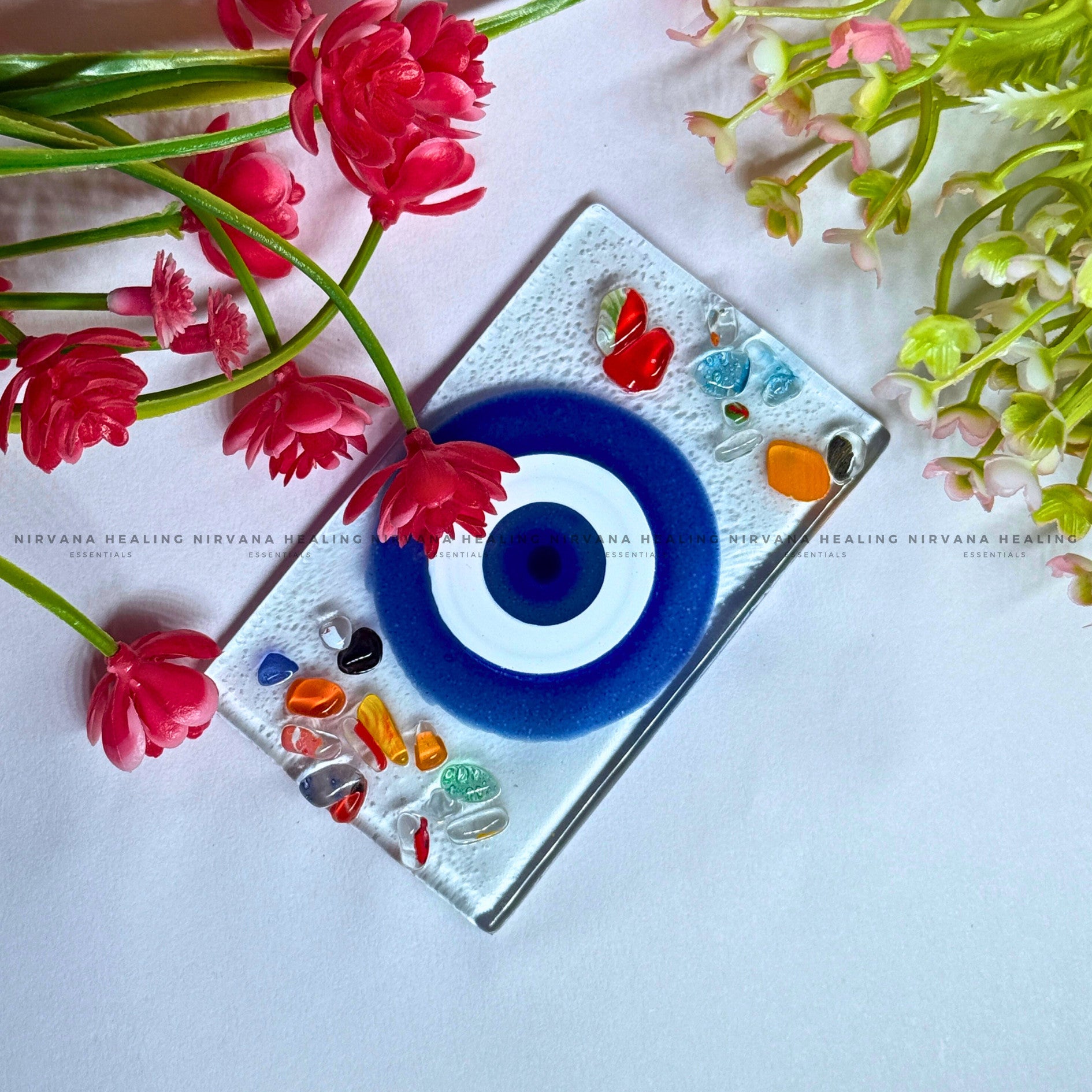 SELENITE EVIL EYE CHARGING PLATE (Aura Cleansing ,Charging, Cleansing And Purification). image 5
