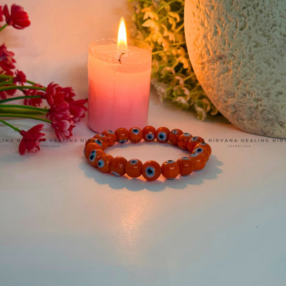 ORANGE EVIL EYE BRACELET (Creativity, Courage And Protection) image 2