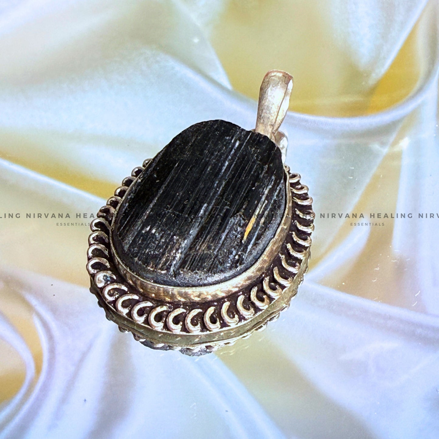 BLACK TOURMALINE RAW OVAL PENDANT (Protection, Grounding, Shielding And Growth) image 5