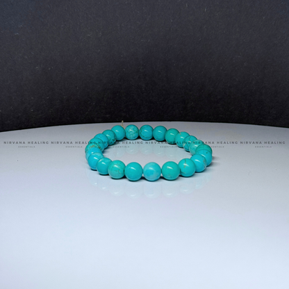 TURQUOISE ROUND BEADED BRACELET (Divine Protection, Psycho Gifts, Healing, Wisdom And Truth) image 2