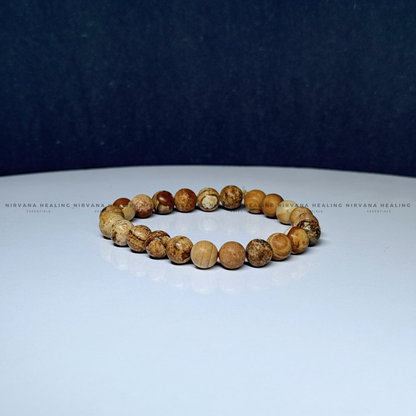 SUN NATURAL ROUND BEADED BRACELET (Creativity, Initiative, Grounding And Strength) image 1