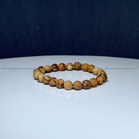 SUN NATURAL ROUND BEADED BRACELET (Creativity, Initiative, Grounding And Strength) image 1