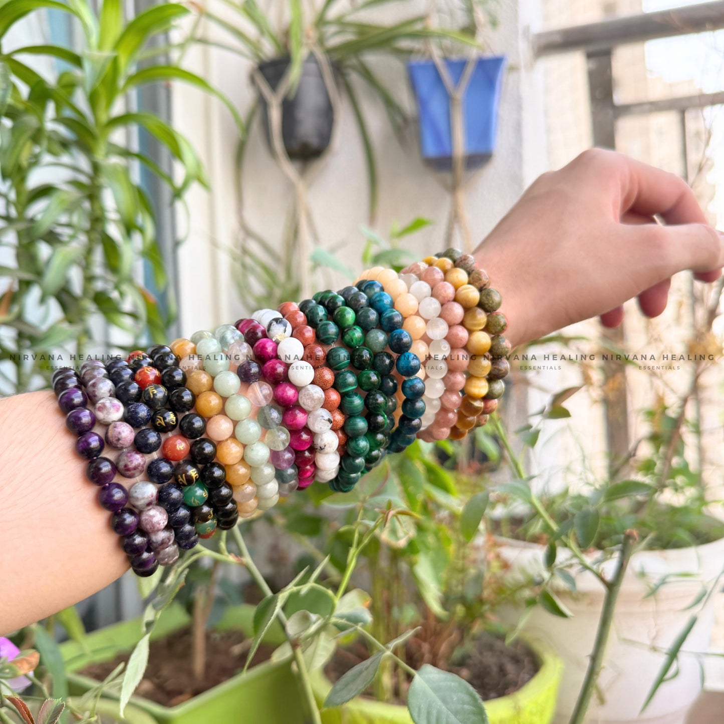 MALACHITE ROUND BEADED BRACELET (Transformation, Pain Reliever And Emotional Healing) image 5
