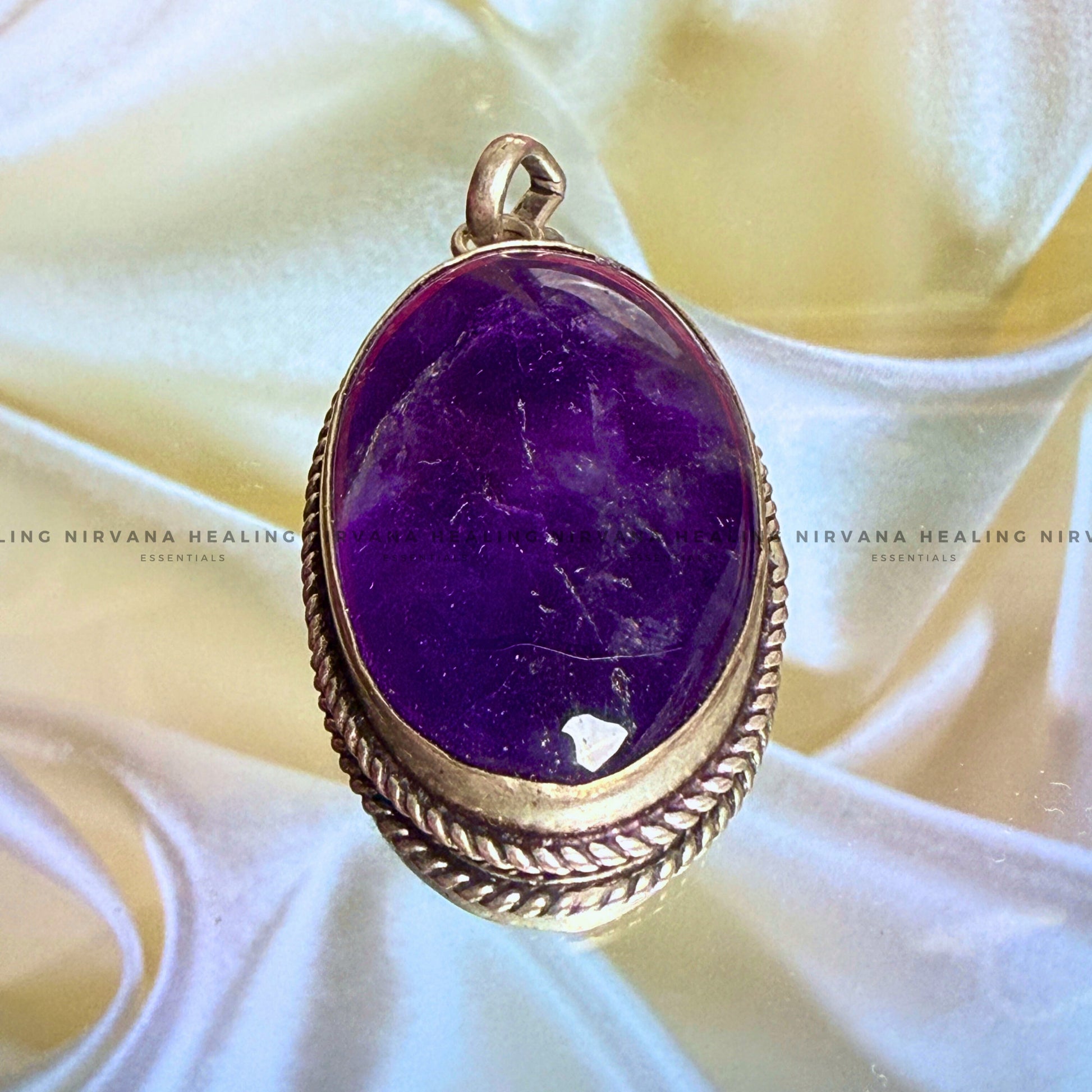 AMETHYST OVAL SHAPED PENDANT (Meditation, Stress Reduction, Intuition And Manifestation)   image 5