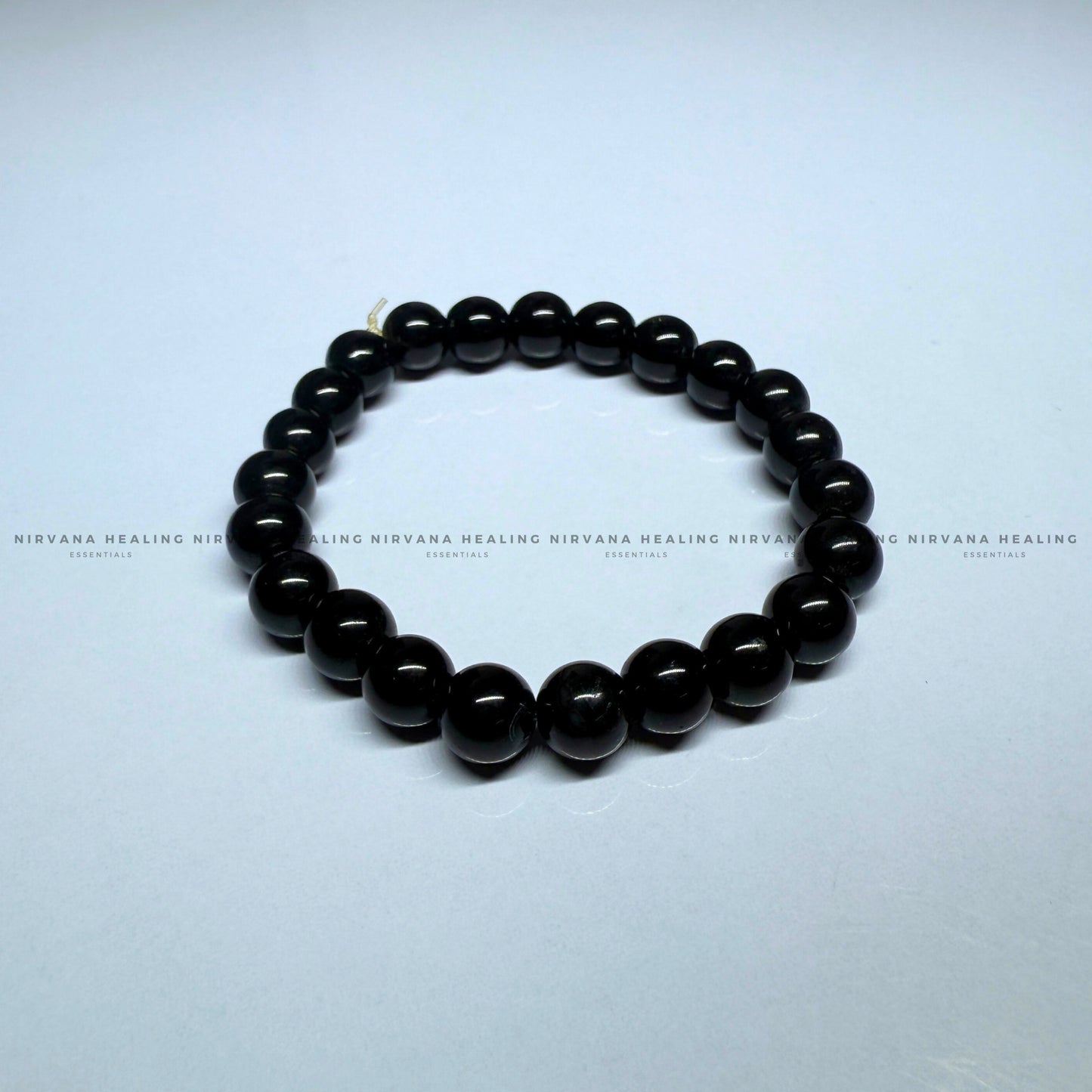BLACK OBSIDIAN ROUND BEADED BRACELET (Protection ,Truth,Deep And Healing). image 1