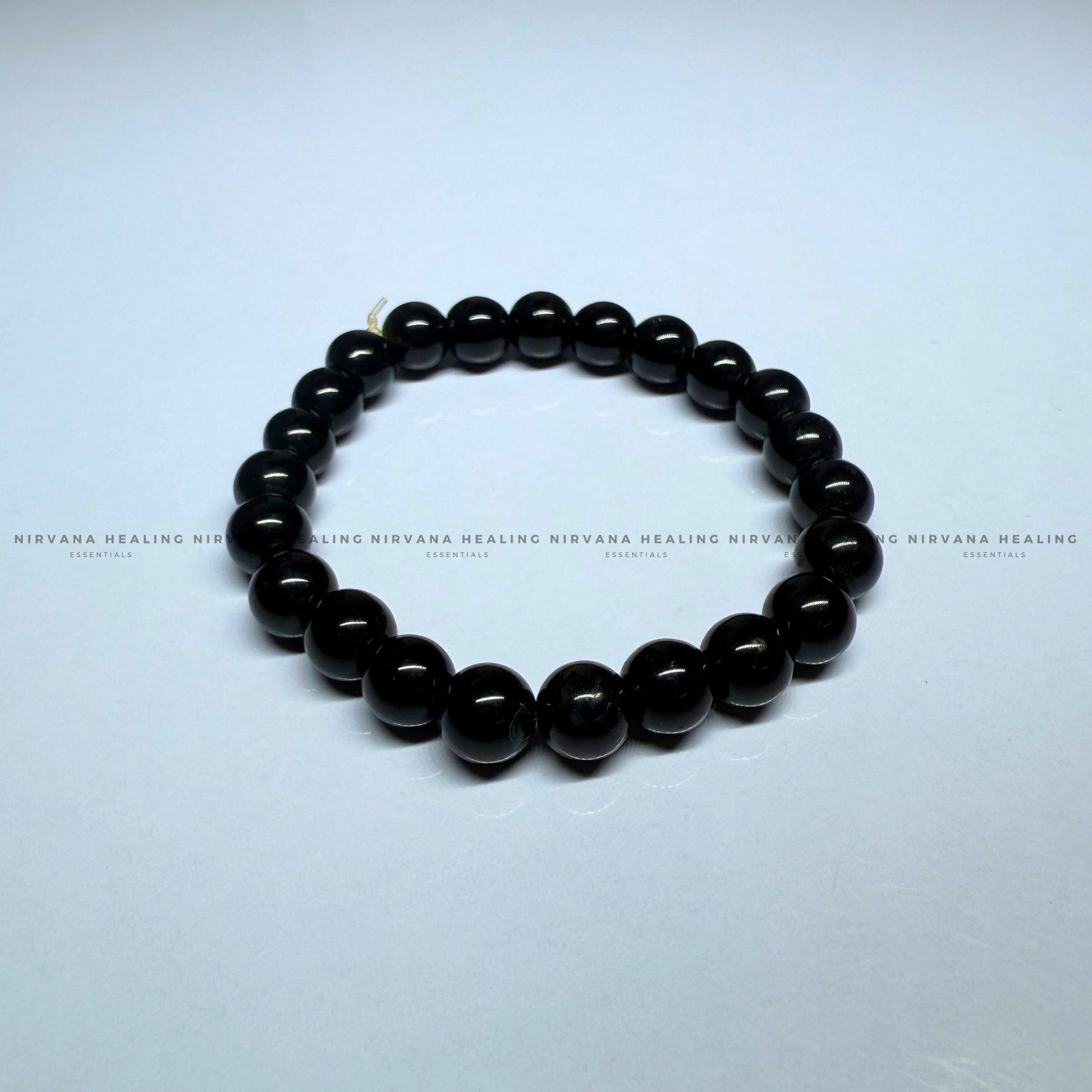 BLACK OBSIDIAN ROUND BEADED BRACELET (Protection ,Truth,Deep And Healing). image 1