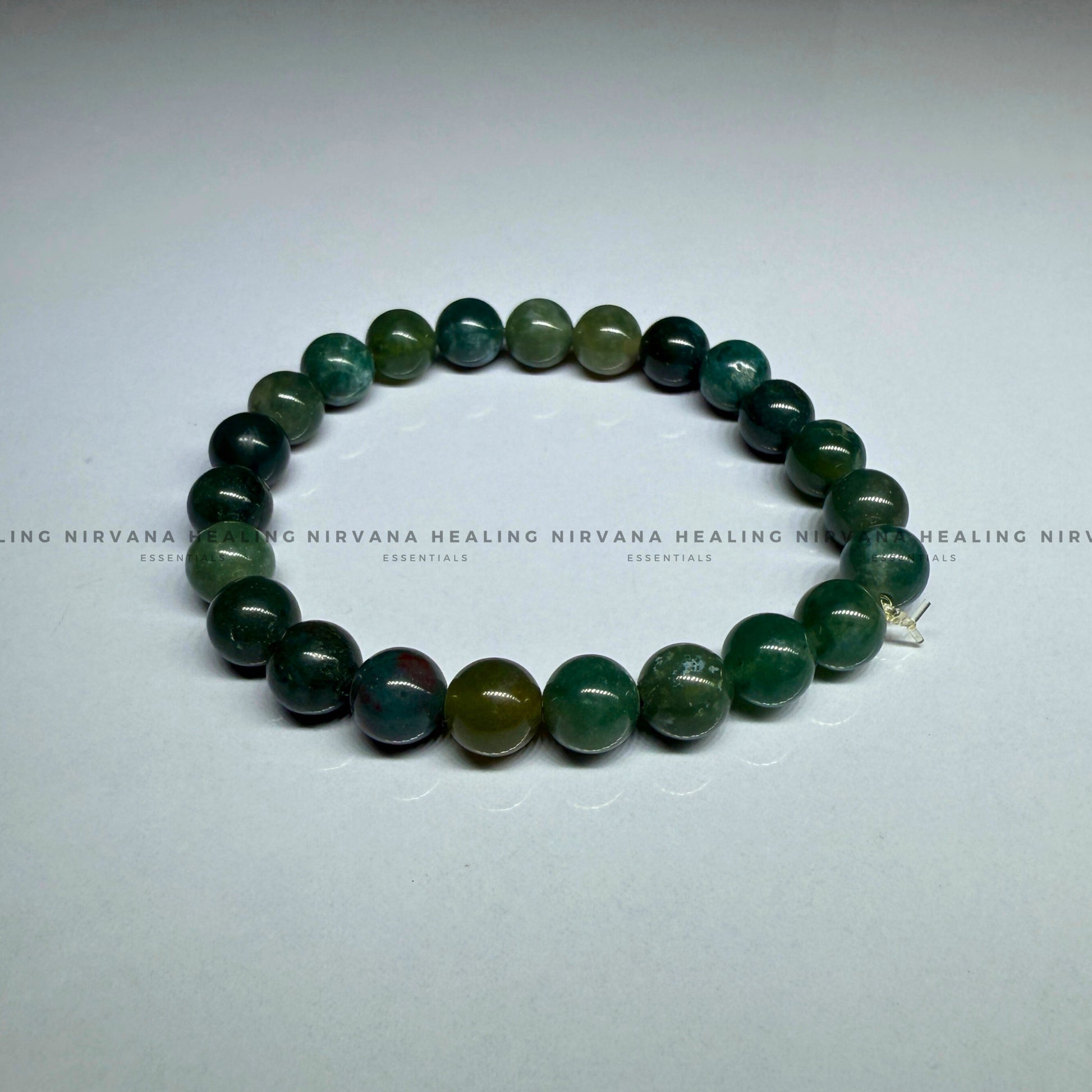 BLOODSTONE ROUND BEADED BRACELET (Immunity, Strength, Health And Pain Relief) image 2