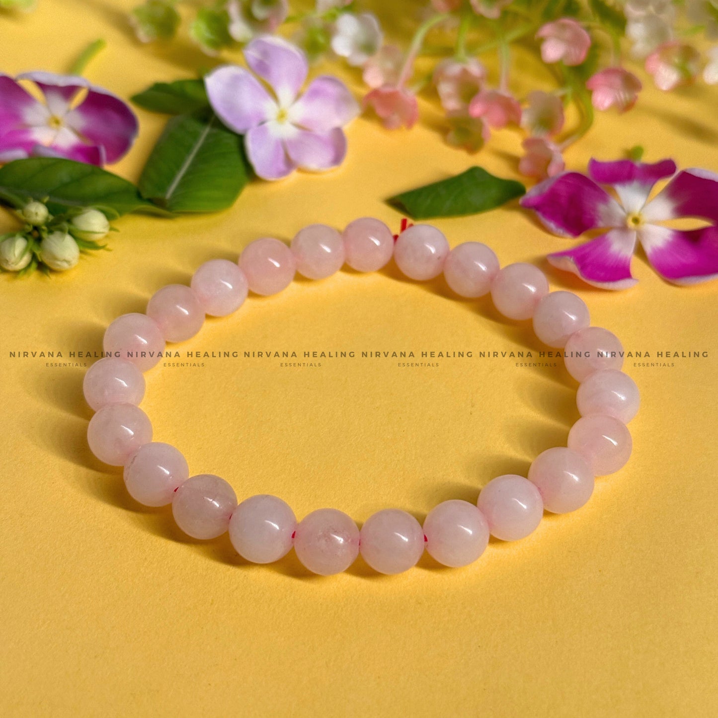 ROSE QUARTZ ROUND BEADED BRACELET (Love, Romance, Relationship, Emotion And Balance) image 0
