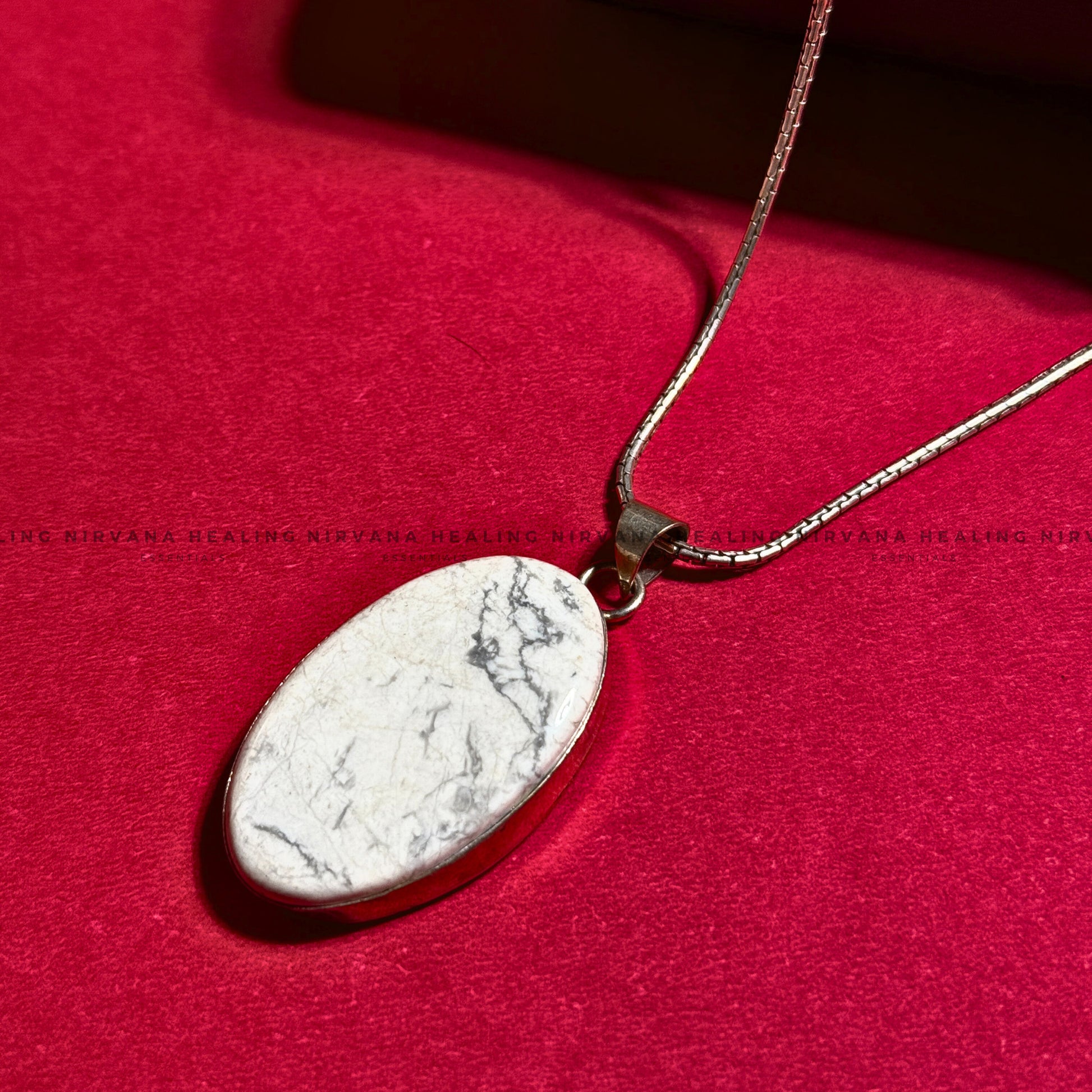 HOWLITE OVAL PENDANT (Peace, Sleep, Patience And Spiritual Awakening) image 5