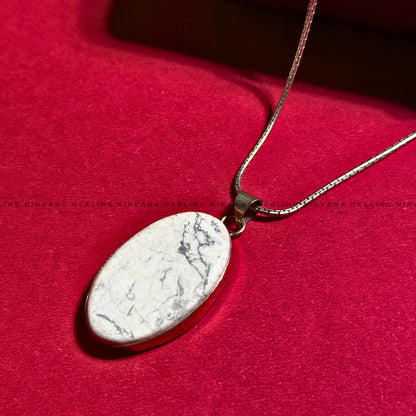 HOWLITE OVAL PENDANT (Peace, Sleep, Patience And Spiritual Awakening) image 5