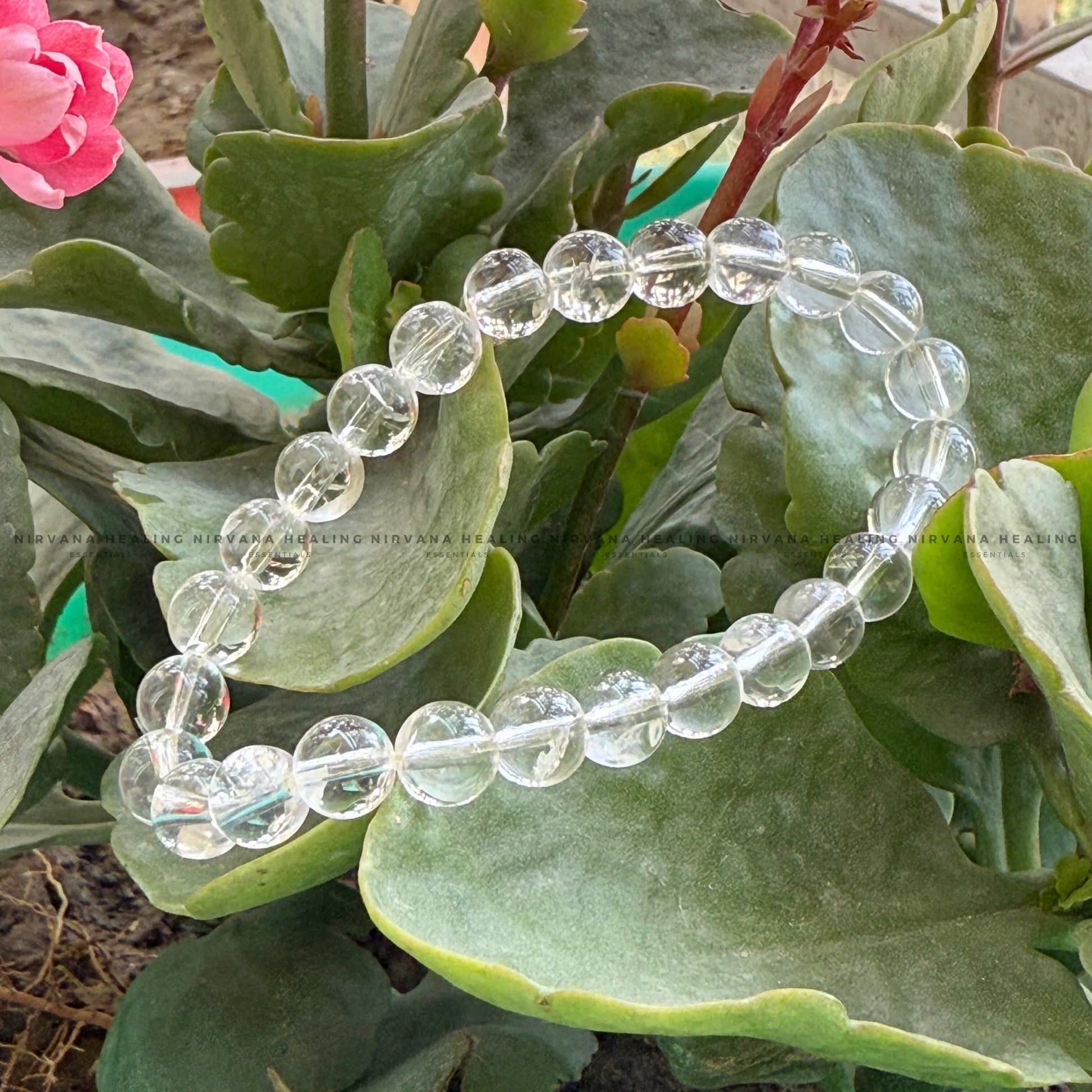 CLEAR QUARTZ ROUND BEADED BRACELET (Mental Clarity, Master Healer And Energy Amplifier) image 4