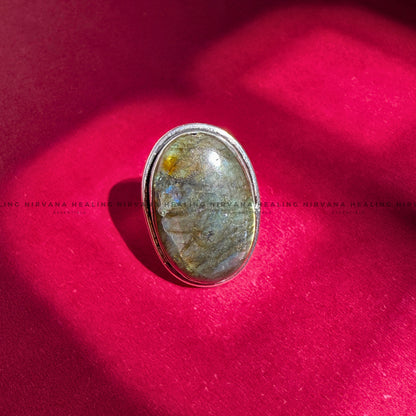 GREEN UNAKITE OVAL RING (Emotional Healing, Heart Awakening, Inner Peace) . image 3