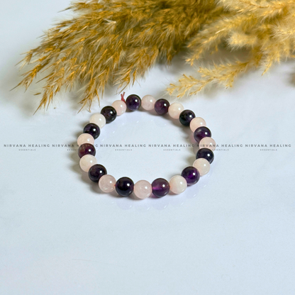 ROSE QUARTZ + AMETHYST BRACELET (Love, Peace & Emotional Healing) image 4