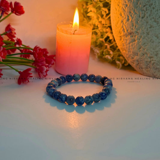 SODALITE ROUND BEADED BRACELET (Sodalite Creativity, Expression, Logic And Communication) image 1