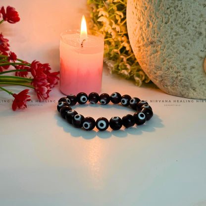 PURPLE EVIL EYE ROUND BEADED BRACELET (Spiritual Protection, Intuition And Transformation) image 3