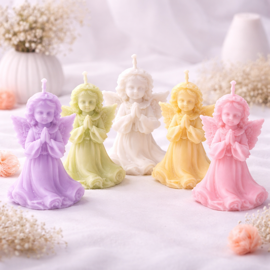 SERENITY PRAYER ANGEL CANDLE (Made From Natural Beeswax) image 0